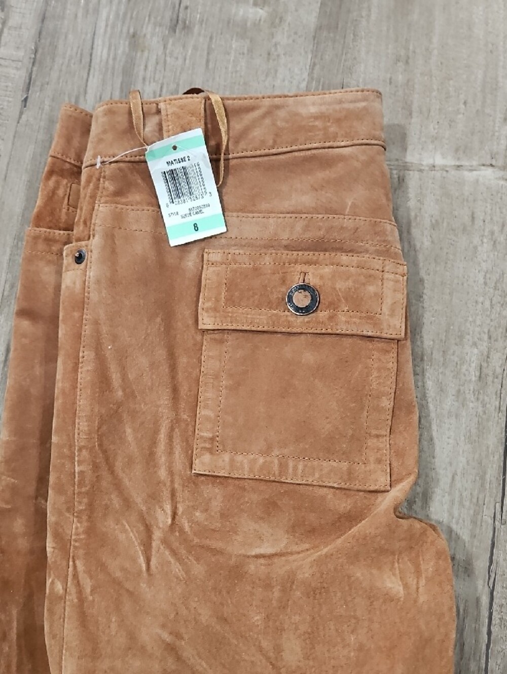 Leather/Suede INC Intl Concepts Suede Flare Pants - Camel Brown Size 8 Bin 6 - Picture 6 of 8